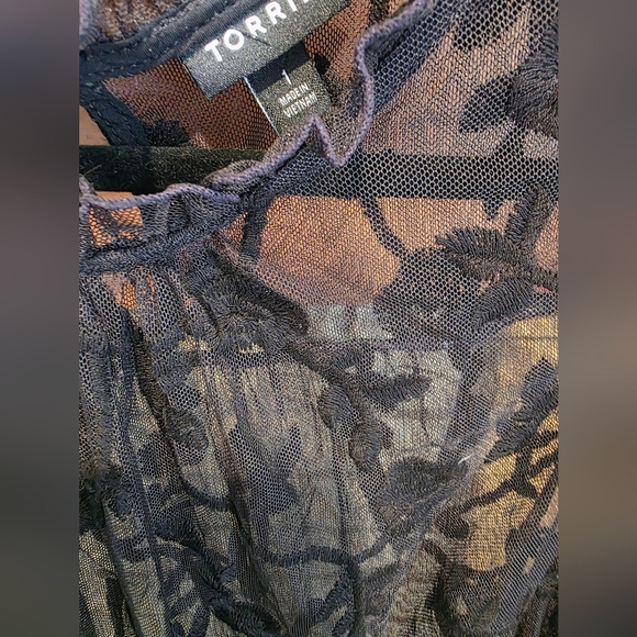 Torrid Black Sheer Floral Blouse - Picture 5 of 5